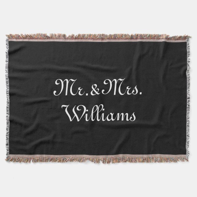 Customise Couple's last name, Mr. & Mrs. Throw Blanket (Front)