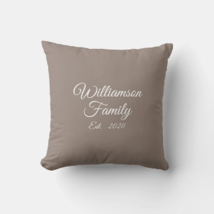 Customise Couple's last name, year, beige greige Cushion