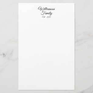 Customise Couple's last name, year, business Stationery