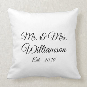 Customise Couple's last name, year, number Cushion