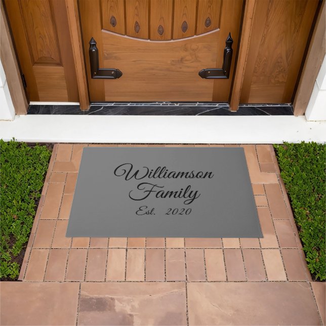 Customise Couple's last name, year, number Doormat (Outdoor)