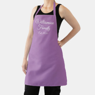 Customise Couple's last name, year number lavender Apron