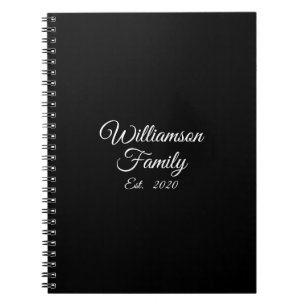 Customise Couple's last name, year, number Notebook