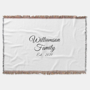Customise Couple's last name, year, number Throw Blanket