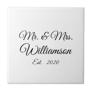 Customise Couple's last name, year, number Tile