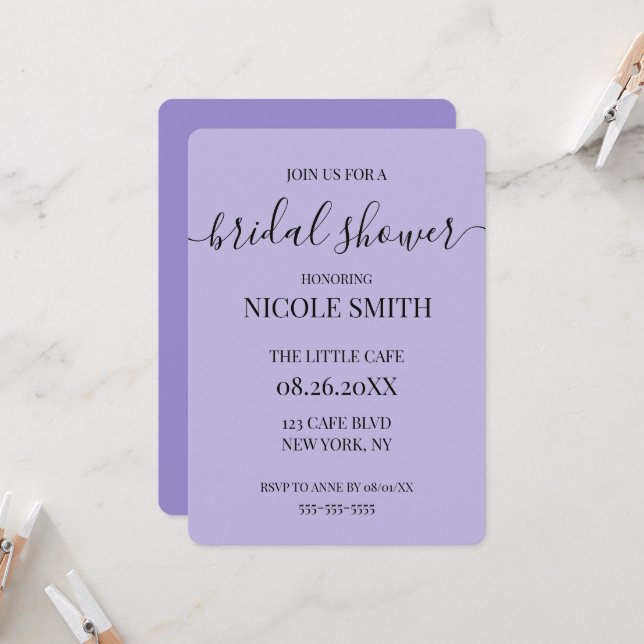 Customise Create Your Own Bridal Shower Invitation (Front/Back In Situ)