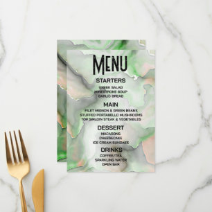 Customise - Create Your Own Light Green Marble Menu