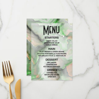 Customise - Create Your Own Light Green Marble Menu