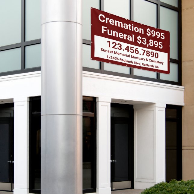 Customise Cremation Funeral Services Large Banner (Outside Building)