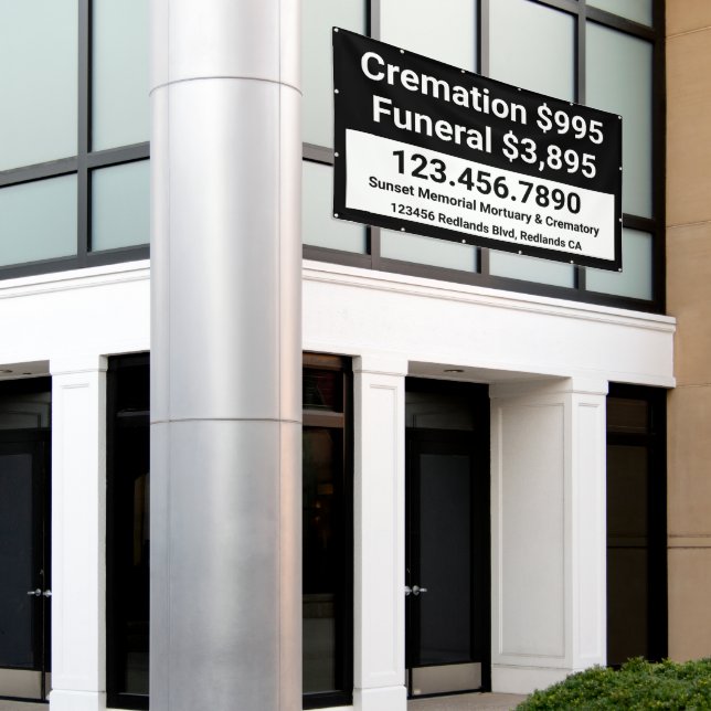 Customise Cremation Funeral Services Large Banner (Outside Building)
