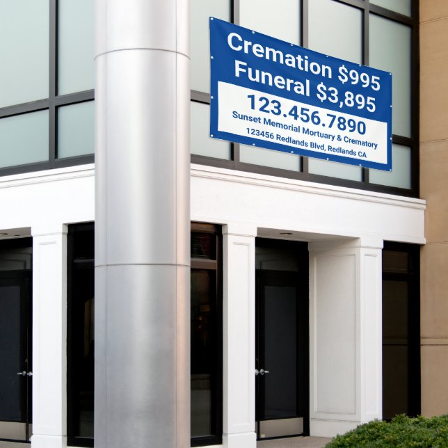 Customise Cremation Funeral Services Large Banner (Outside Building)