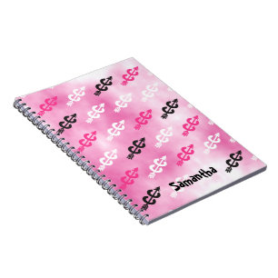 Customise - Cross Country Dazzle PINK Typography Spiral Notebook