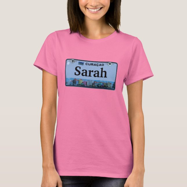 Customise Curacao License Plate T-Shirt (Front)