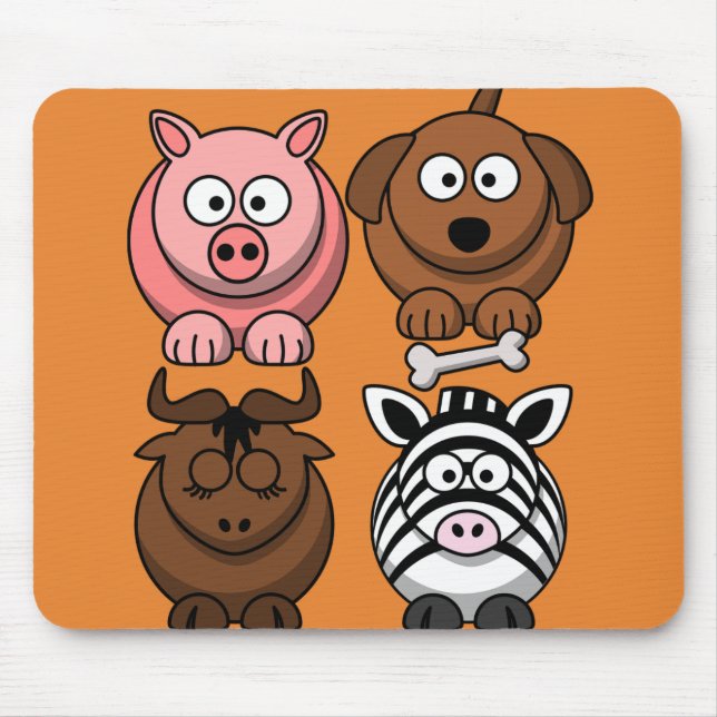 Customise Cute Child Animals Mouse Pad (Front)