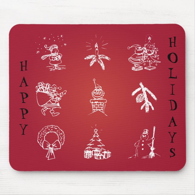 Customise Cute Christmas Design Mouse Pad (Front)