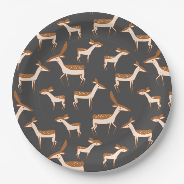 Customise Cute Deer Design Paper Plate (Front)