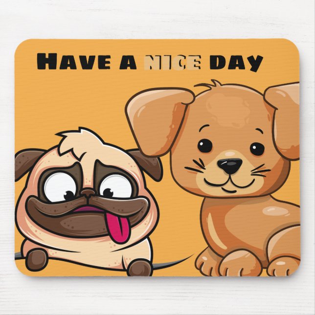 Customise Cute Doggy Mouse Pad (Front)