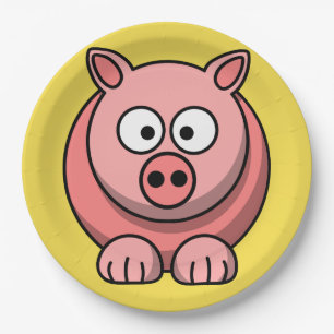 Customise Cute Pig Party Plate