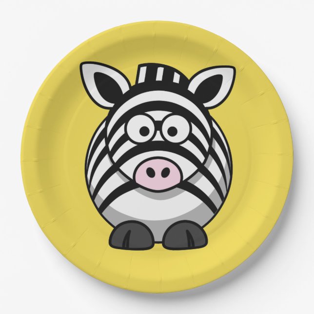 Customise Cute Zebra Party Plate for Kids (Front)