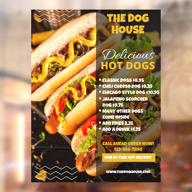 Customise Delicious Hotdogs Restaurant Front Large (Sheet 2)