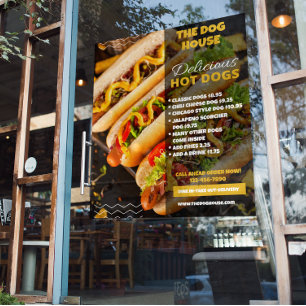 Customise Delicious Hotdogs Restaurant Front Large Poster