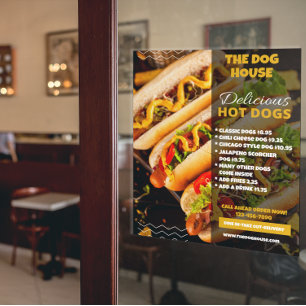 Customise Delicious Hotdogs Restaurant  Medium Poster