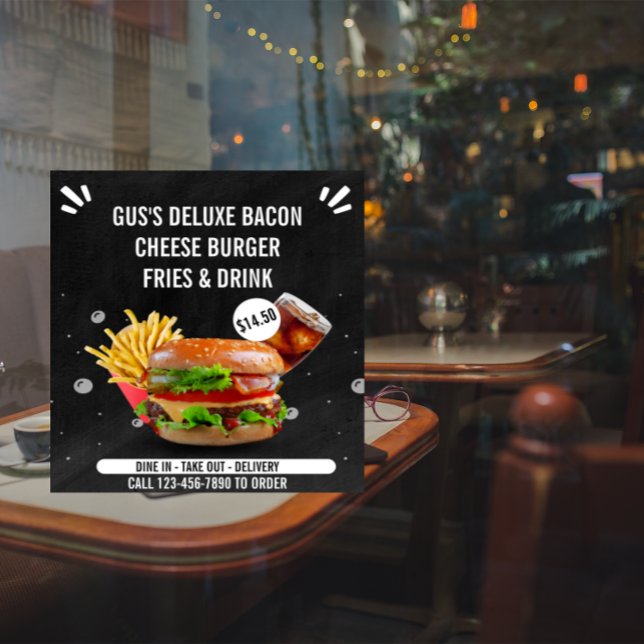 Customise Deluxe Burger Fries Drink Restaurant Sml Poster (Creator Uploaded)