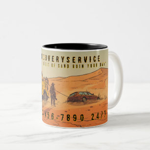 Customise Desert Vehicle Recovery Tow Truck Servic Two-Tone Coffee Mug