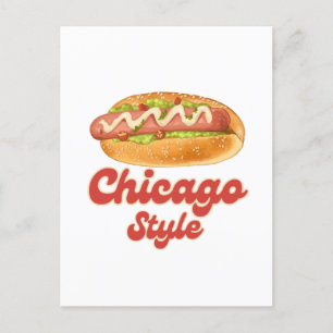 Customise design Chicago Style Hot Dog Gift Hotdog Postcard