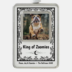 Customise Dog Lover Funny Family Keepsake Mum Dad Silver Plated Framed Ornament