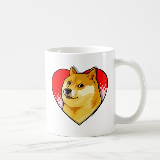 Customise Doge Meme Love Heart Coffee Mug (Right)