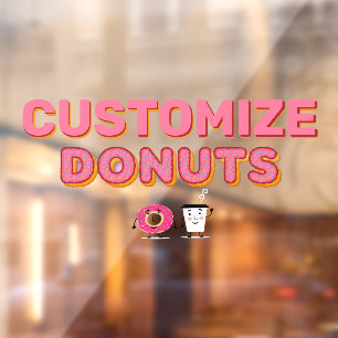 Customise Doughnut Shop Sprinkle Doughnut and Coff