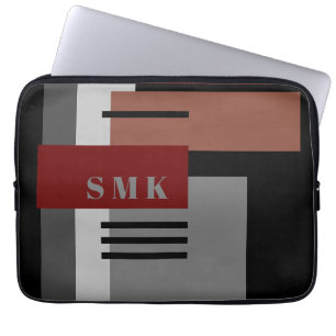 Customise Earth-Tone Geometric Laptop Sleeve