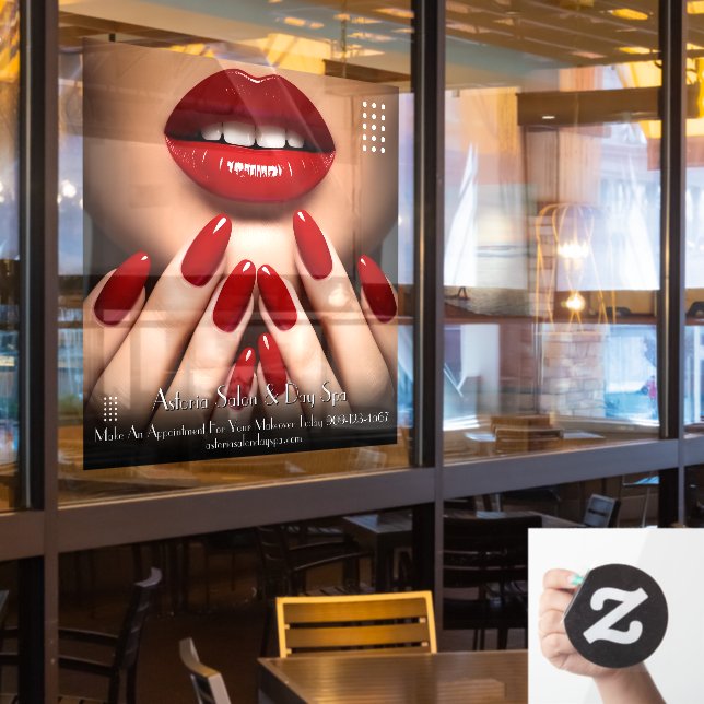 Customise Elegant Nails Day Spa Makeup Salon (Restaurant Window)