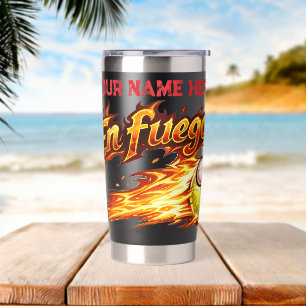 Customise "En fuego" Tennis Ball on fire. Insulated Tumbler