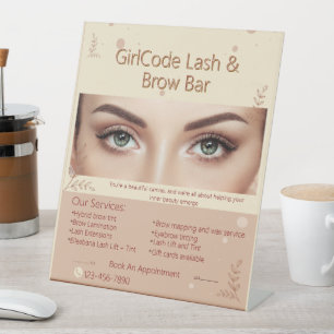 Customise Eyebrow Eyelash Beauty Salon Promotional Pedestal Sign