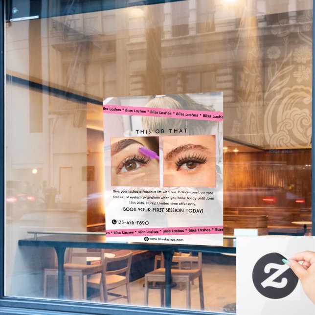 Customise  Eyelash Extensions Beauty Studio Promo (Cafe Window)