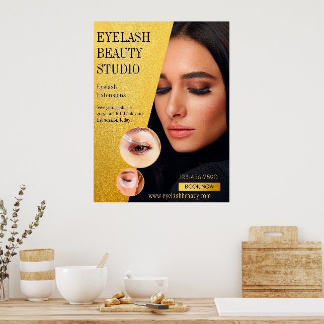 Customise Eyelash Extensions Studio Medium Size Poster (Kitchen)