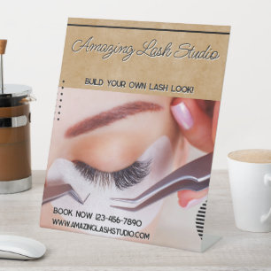 Customise Eyelash Studio Business Pedestal Sign