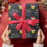 Customise Family Name - Grinch Wrapping Paper<br><div class="desc">Celebrate your Holiday's this year with Dr. Seuss and this Merry Grinchmas wrapping paper.  Personalise by adding your custom text!</div>