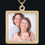 Customise family photo gold plated necklace<br><div class="desc">Customise family photo. Easily personalise by replacing the template photo with a memorable photo of your own family.</div>
