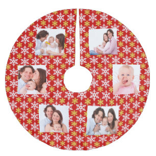 Customise family photos brushed polyester tree skirt