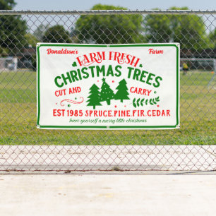 Customise Farm Fresh Christmas Trees For Sale Banner