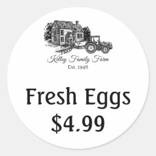 Customise Farm Fresh Egg Price Labels