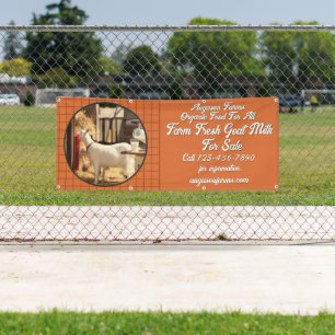Customise Farm Fresh Goat Milk for Sale Fence Banner