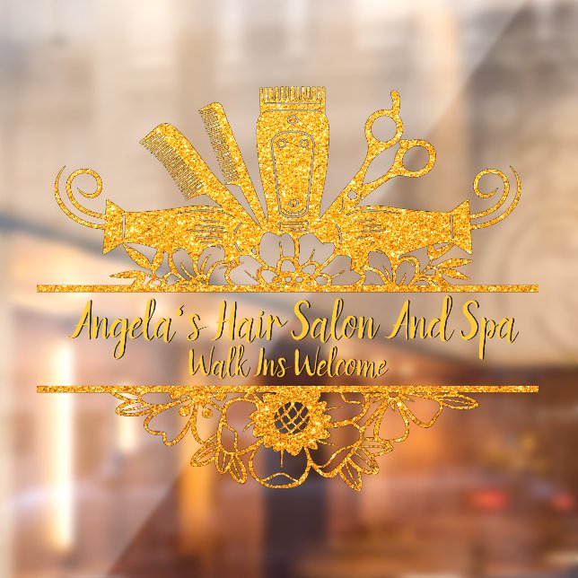 Customise Faux Gold Glitter Hair Salon And Spa (Sheet 2)