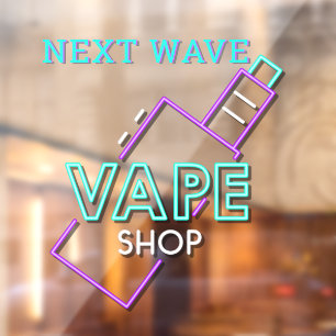 Customise Faux Neon Vape Shop Business