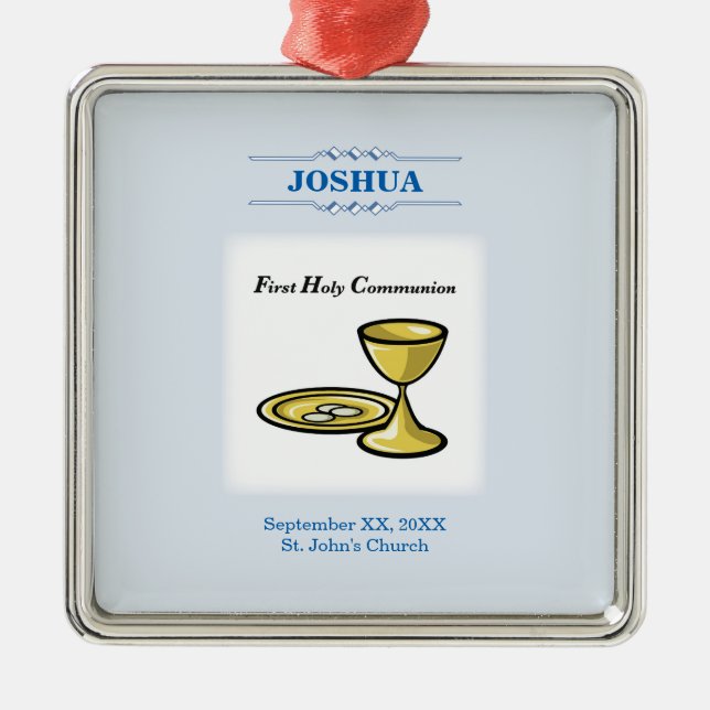 Customise, First Communion Body and Blood Metal Tree Decoration (Front)
