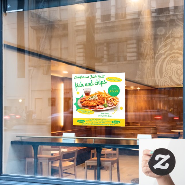 Customise Fish And Chips Cafe Sales Promo (Cafe Window)
