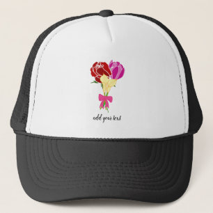 customise flower bouquet trucker hat